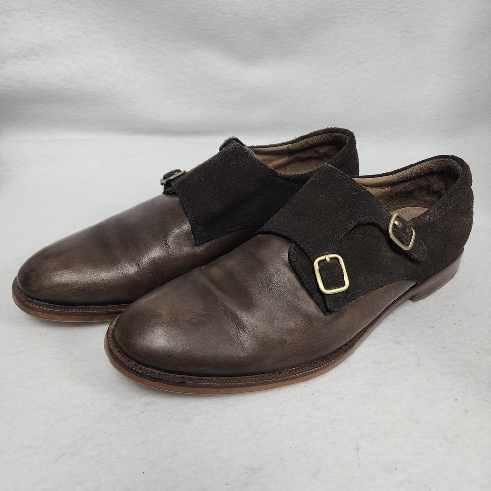Gordon Rush Harper 103232 Men's US 9.5 Dress Shoes Brown Leather Monk Strap